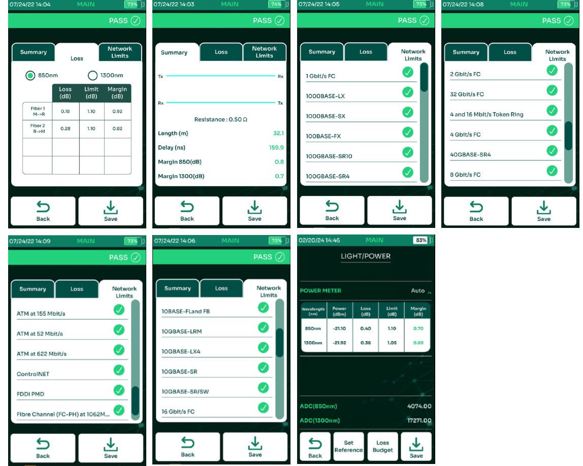 TestPro Fiber Certification Autotest interface