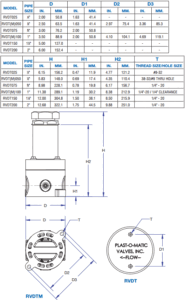 PLAST-O-MATIC RVDT/RVDTM Inline PTFE diafragma 2-ceļu virzienā