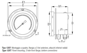 TE.MA. MDB1200 Differential pressure gauge Bourdon Type