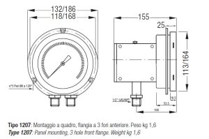 TE.MA. MDS1200 Differential pressure gauge bellow type
