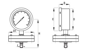 TE.MA. MM900 All st. st. Pressure gauge diaphragm type