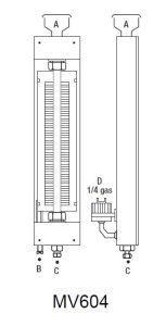TE.MA. MV600 Glass tube type pressure gauge
