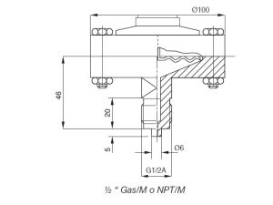 TE.MA. SEP536/F Diaphragm seal with thread connection