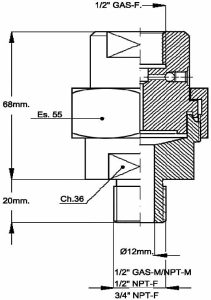TE.MA. SEP541 Diaphragm seal with tread connection