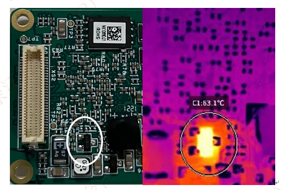 PCB inspection by a thermal camera with a macro lens