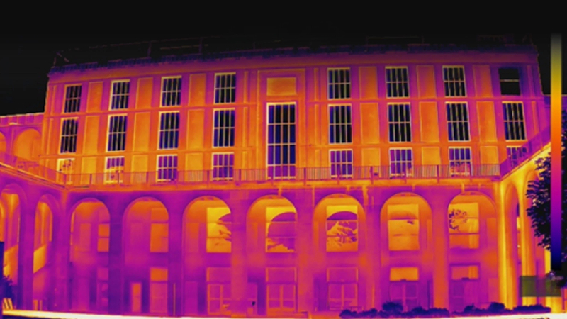 Thermal imaging survey of the Milan Triennale using Hikmicro SP60
